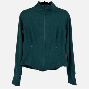 Danskin Full Zip Performance Jacket Dark Green Heather Small